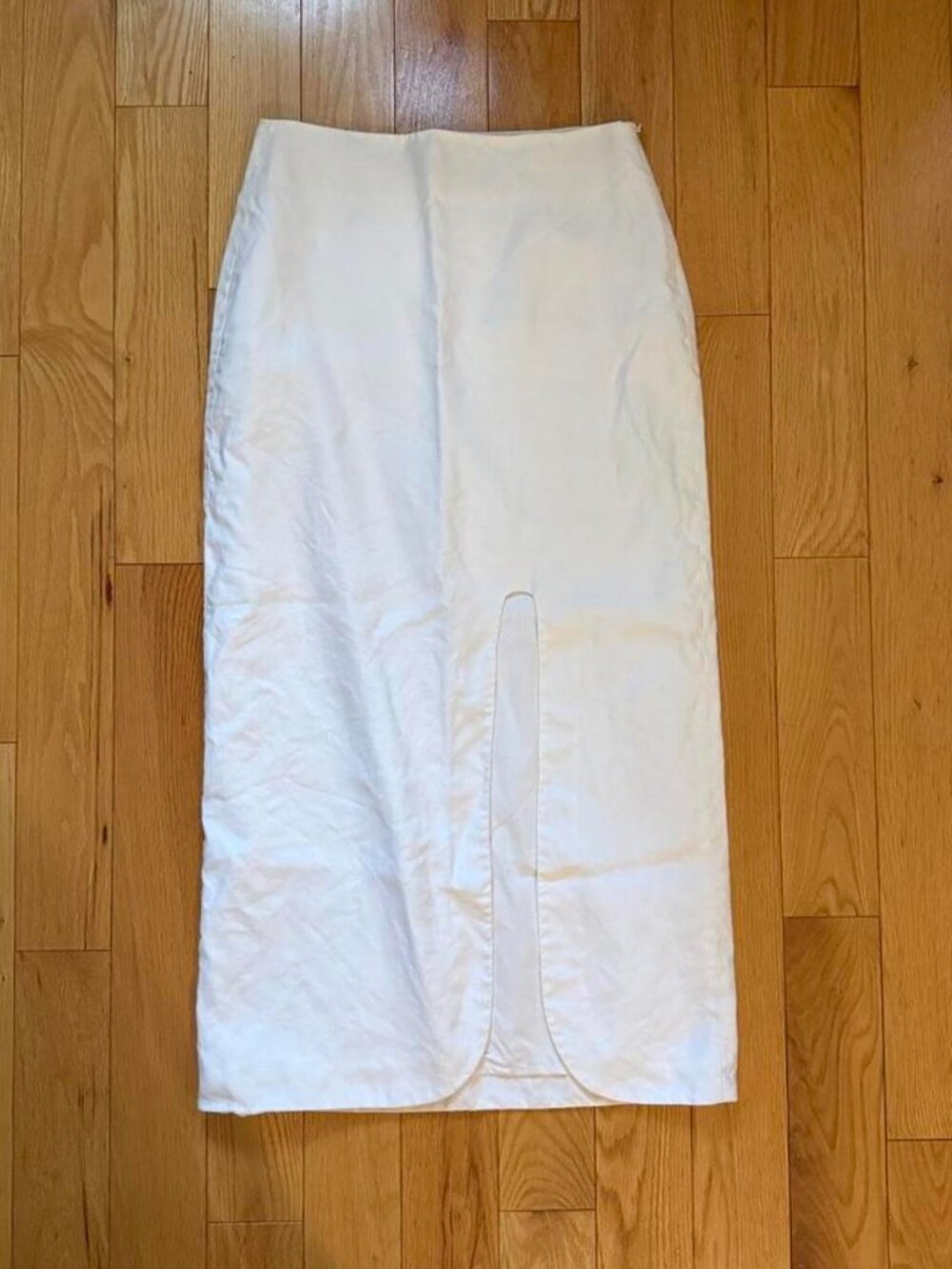 Jacquemus Valerie Off White Ivory Skirt 38 Midi High Slit Straight Pencil Ivory